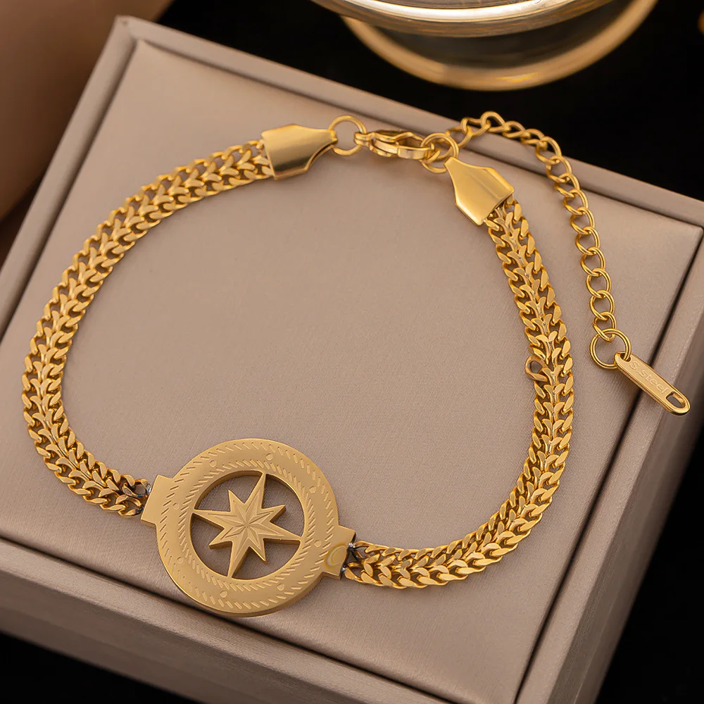 Charm bracelet 316L Stainless Steel Women Men Tree of Life Zircon Rustproof Wrist Jewelry Gift Party Trendy