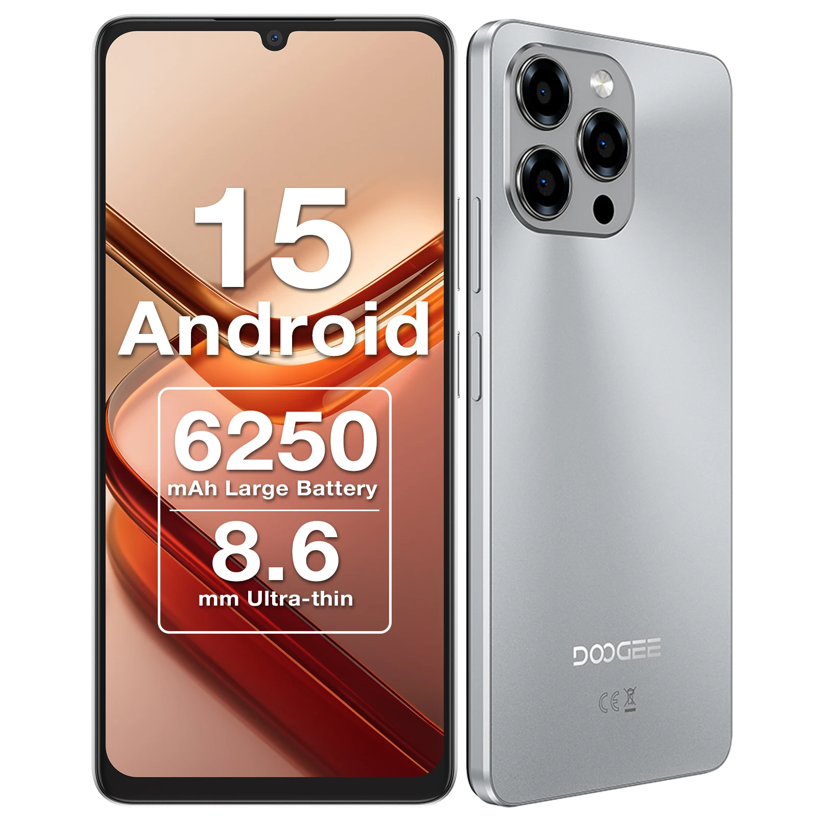 DOOGEE Note 58 シルバー 128GB / 8GB RAM DOOGEE-Note-58-Unlocked-Cell-