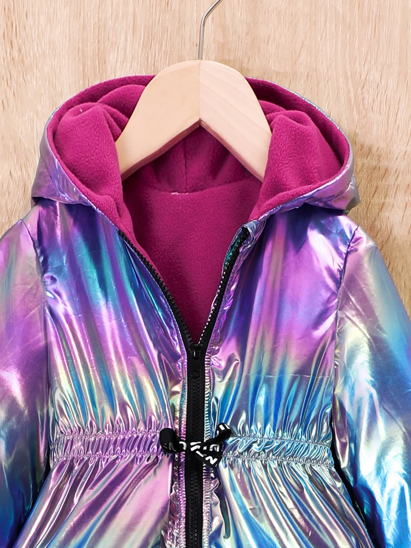 Boys School Hooded Jacket Small And Medium-Sized Children's Autumn And Winter Velvet Hooded Zipper Jacket