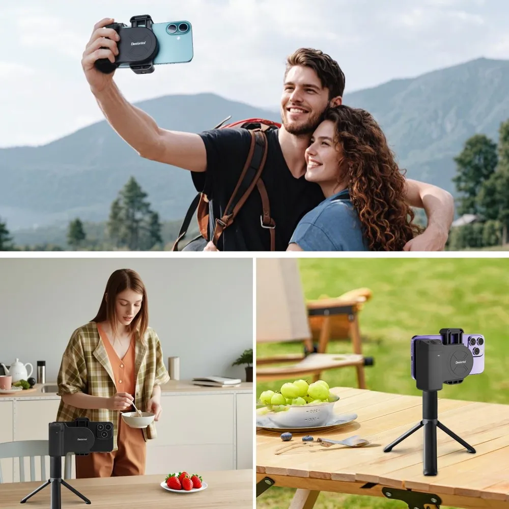 Selfie Stick Selfie Stick Tripod Smartphone Selfie Handle Phone Camera Snap Grip for iPhone 16/15/14 with Detachable Shutter Remote for Android Vlog Video Shoot