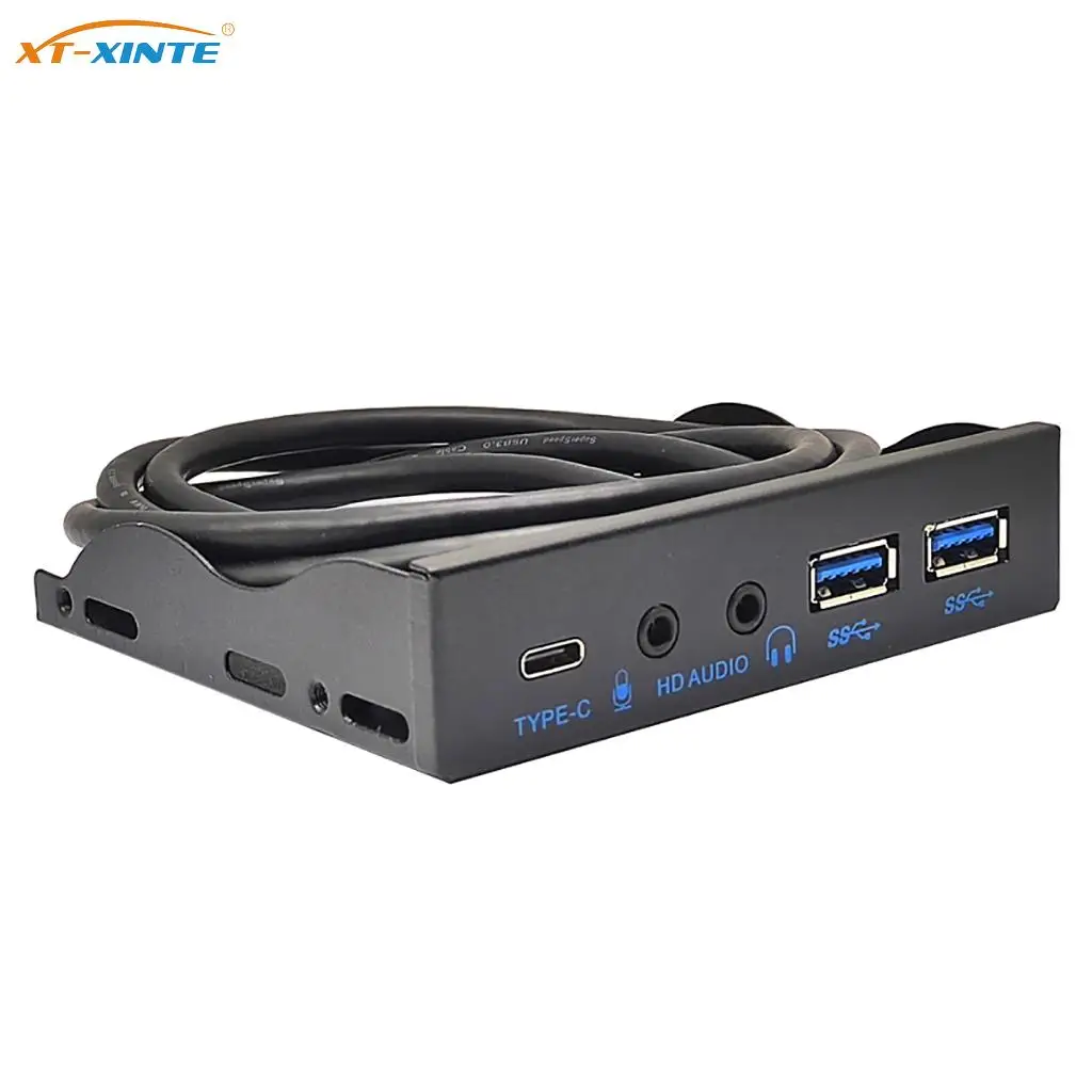 

19Pin 5 Port USB HUB Front Panel Combo Bracket USB 3.0 USB2.0 TYPE-C Hub Adapter for PC Desktop 3.5" FDD Floppy Disk Drive Bay