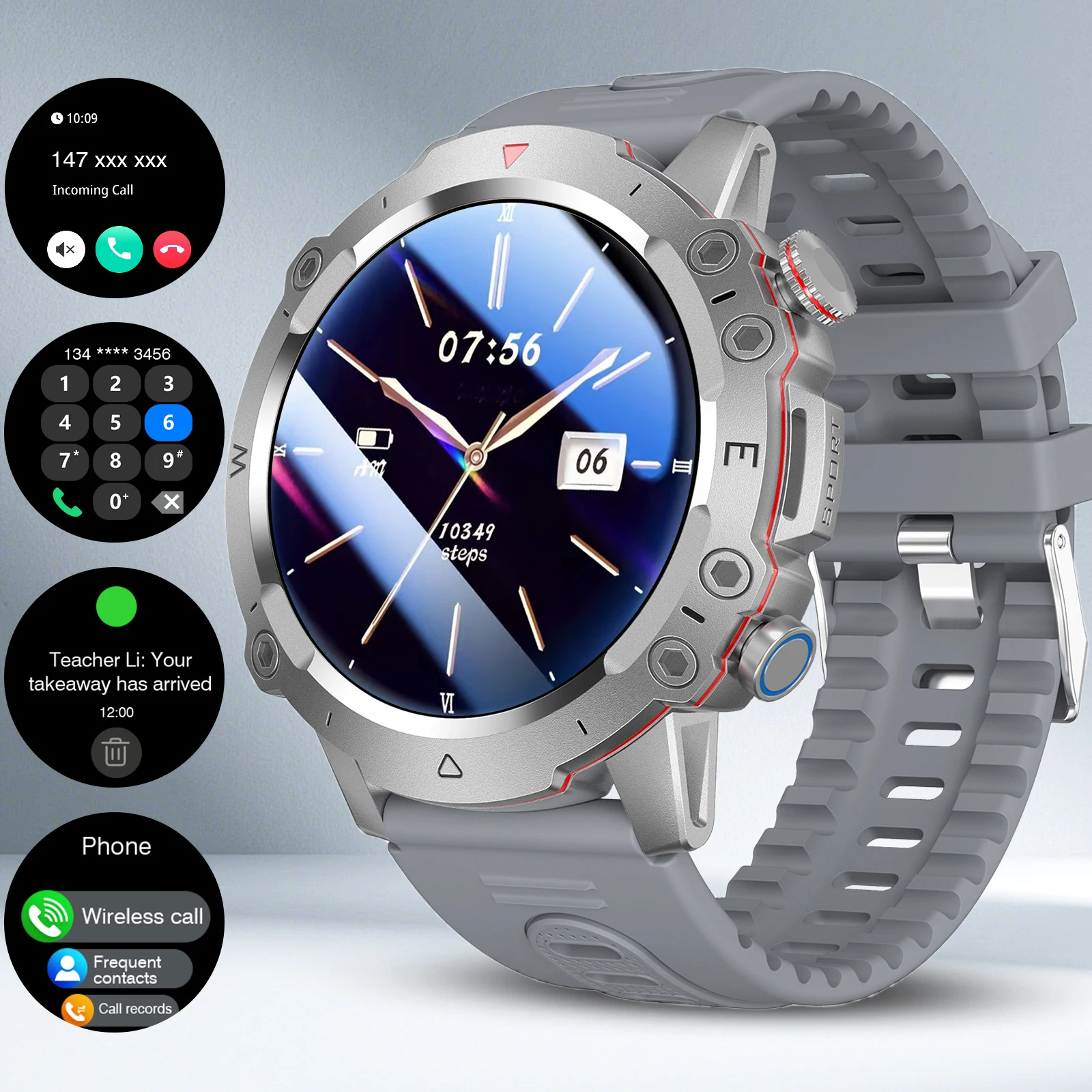 2026 New HD Full-Touch Smartwatch,Wireless Calling/Multiple Sports Modes/Alarm/Music/Watch Faces,Suitable for Android & iPhone 1