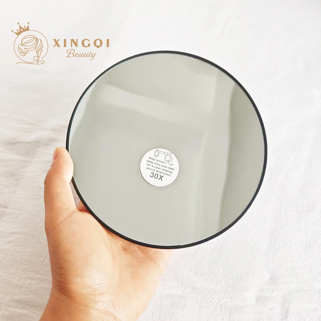 round mirror magnifying 10x 20x 30x with suction cups for makeup black mini 6" travel type hand magnified cosmetic mirror makeup mirror magnifying mirror hand holding mirror