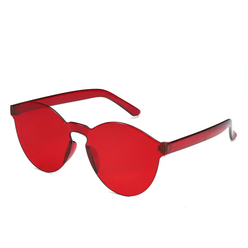 Sun Glasses Rimless Sunglasses Red Men's Ruby Red Retro Rectangle