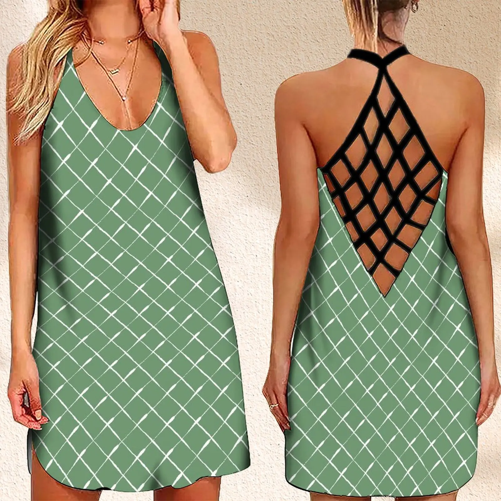 

Летний женский ажурный топ без рукавов с перекрестными ремнями Y2k