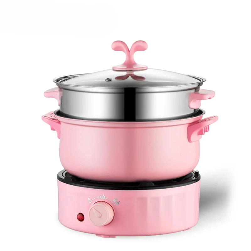 Electric Split Cooking Pot  Multicooker Frying Pan Hotpot Steamer Rice Cooker Soup Maker Water Boiler Travel Non-stick Hotpot