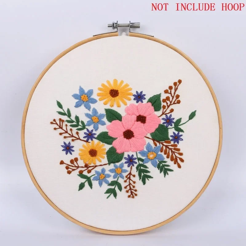 1PCS Embroidery Kit Punch Needle Kit Simple Embroidery Professional Flowers Pattern DIY Handmade Craft Set Cross Stitch embroidery set,embroidery kits,embroidery tool