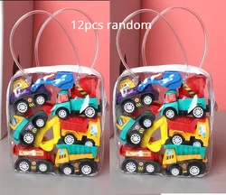 Mini Pull Back Engineering Toy Car Set - Cartoon Vehicles (12pcs random)