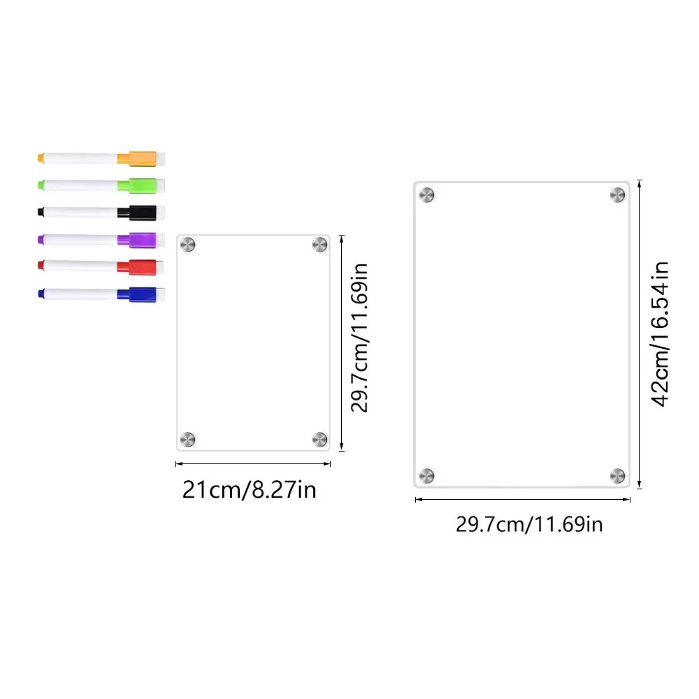 Transparent Acrylic Magnetic Dry Erase Calendar & Message Board
