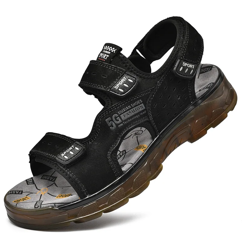 Men Sandals Leather Men Summer Shoes Man Casual Comfortable Barefoot Sandals Pentoufle Homme Summer leather sandals summer sandals mens shoes