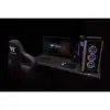Gaming Desk Adjustable Heights Cable Management Heavy Duty Steel Frame Full-Sized Desk Mat 2