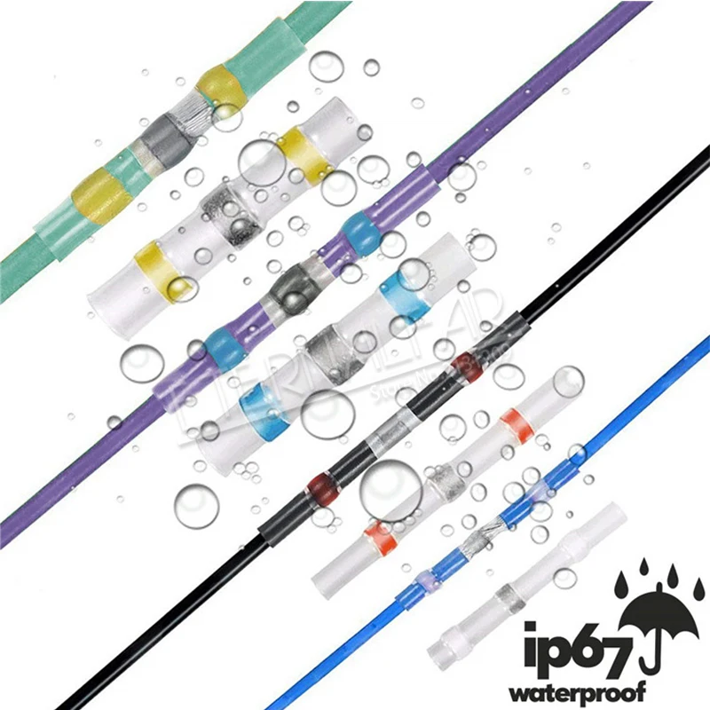 Description Picture 5 of item12AWG SST Waterproof Solder Seal Heat Shrink Butt Stress-free Wire Connectors Terminals Electrical Copper with Soldering Sleeve