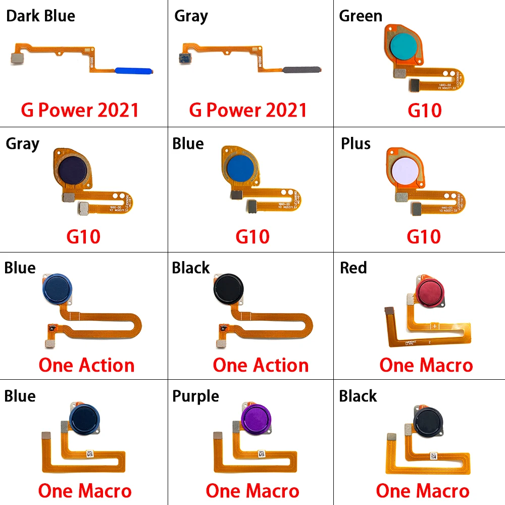 

Original Fingerprint Sensor Home Return Key Menu Button Flex Cable For Moto One Action Macro G10 G Power 2021