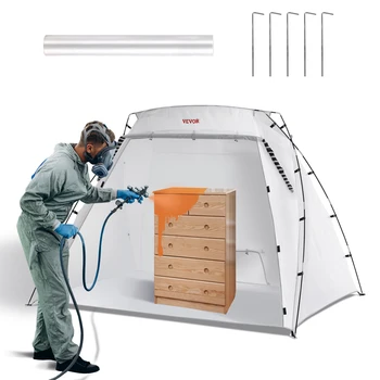 VEVOR Portable Paint Booth Shelter 7.5x5.2x5.2/10x7x6ft Foldable Spray Painting Tent for Furniture Craft Project DIY Hobby Tool 1