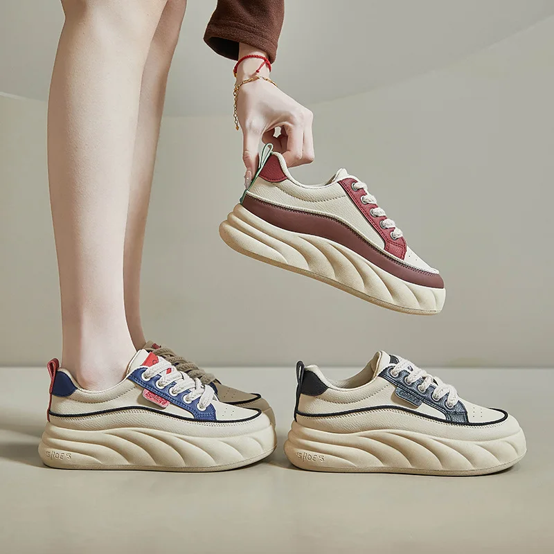 Spring & Summer Women Shoes Fashion Sneakers Thick-Soled Increase Breathable Sports Casual Size 35-40