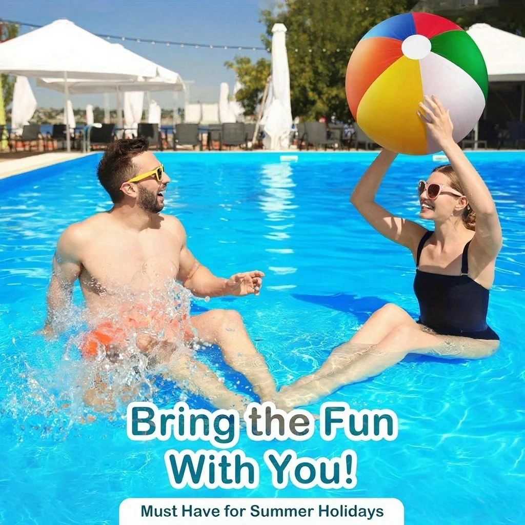 LWMTT 10 Pelotas De Playa Inflables De PVC, Multicolor De 30 Cm, Para Piscina Y Juegos De Verano, Niños Y Adultos