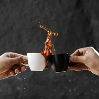 MHW-3BOMBER Espresso Mug 80ml Ceramic Coffee Cup and Saucer Professional Home Barista Latte Art Mug Exquisite Kitchen Accessorie 3