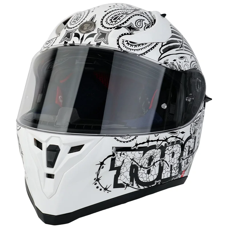 

High-quality ABS classic double visor full face helmet, For high-strength racing and road motorcycle protective helmet TORC T18