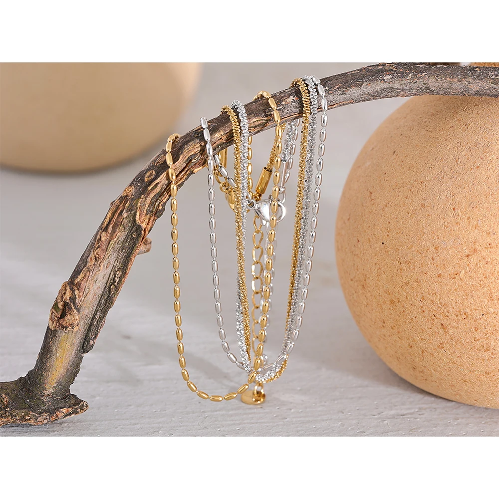 Silver Anklet Bracelet Ankle Chains Cubic Zirconia Anklet Beads Anklet Classic Double Layer Exquisite Chain Stainless Steel Stylish Anklet Women Trendy Summer Charm Gold Silver Color Jewelry