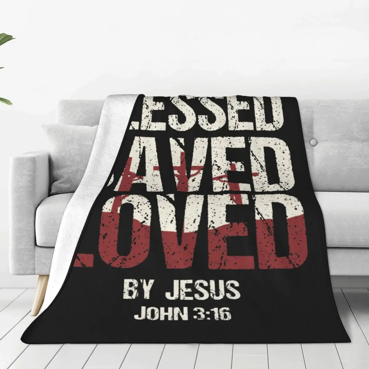 

Christian Faith God Jesus Believer Gift Blessed Saved Loved Blankets Wool Awesome Soft Throw Blanket for Home Restaurant
