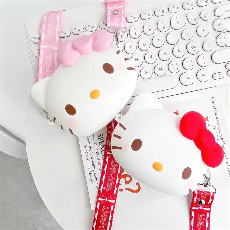 

Sanrio аниме игрушки Китти сумка рюкзаки для девочек кавайная силиконовая сумка-мессенджер мультфильм на плечо женский подарок для детей