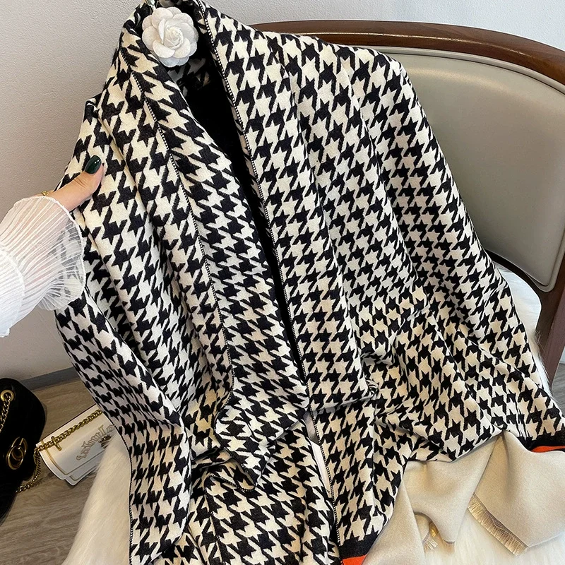 

Luxury Brand Tower Print Winter Scarf Women Cashmere Warm Pashmina Foulard Female Scarves Blanket Thick Soft Shawls Wraps
