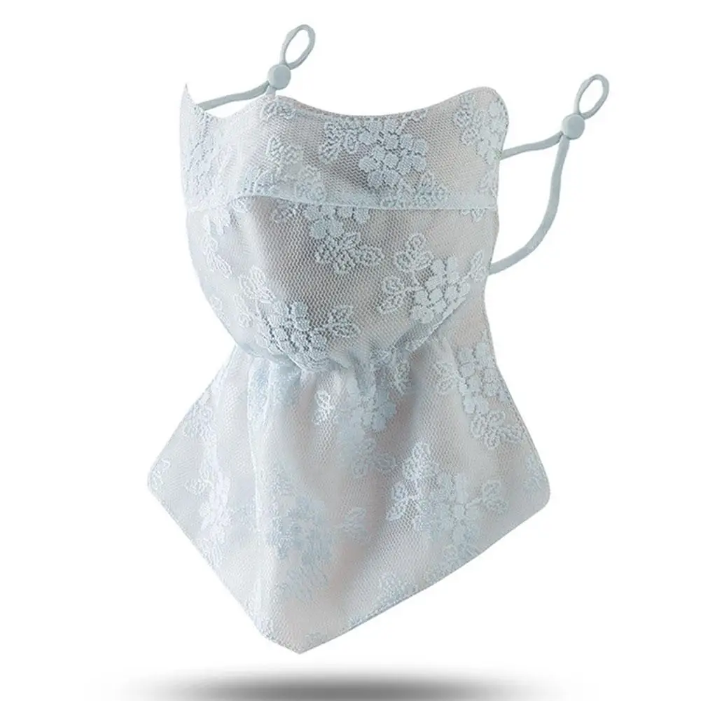 Quick Drying Ice Silk Mask Flower Pattern Ear Hanging Sunscreen Mask UV Protection Neck Wrap Bandana Scarf Sun Blocking,face mask disposable face mask cotton face mask