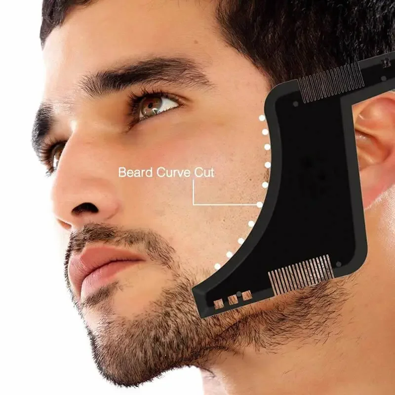 Beard Comb Men Beard Template Styling Tool Double Sided Beard Shaping Comb Beauty Tool Shaving Hair Removal Razor Tool for Men