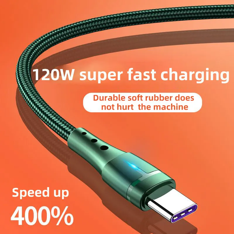 120WSuperFastChargeUSBTypeCCablePhoneChargerWireForHuawei