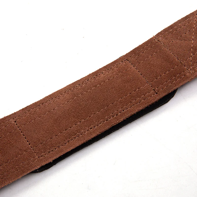 Leather Weight Lifting Wrist Straps Pull-ups Bands Fitness Bodybuilding Training Gym Lifting Straps with Non Slip Cowhide Grip 3