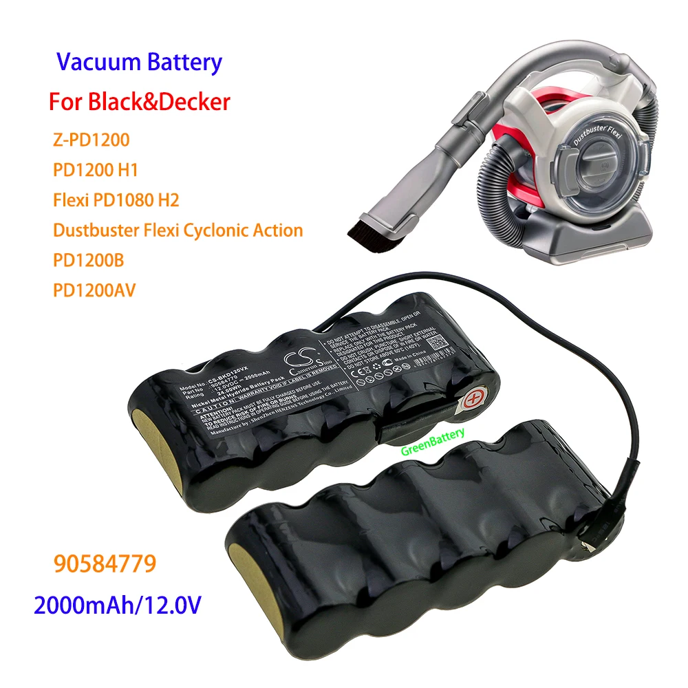 Green Battery Vacuum 2000mAh Vacuum Battery 90584779 for