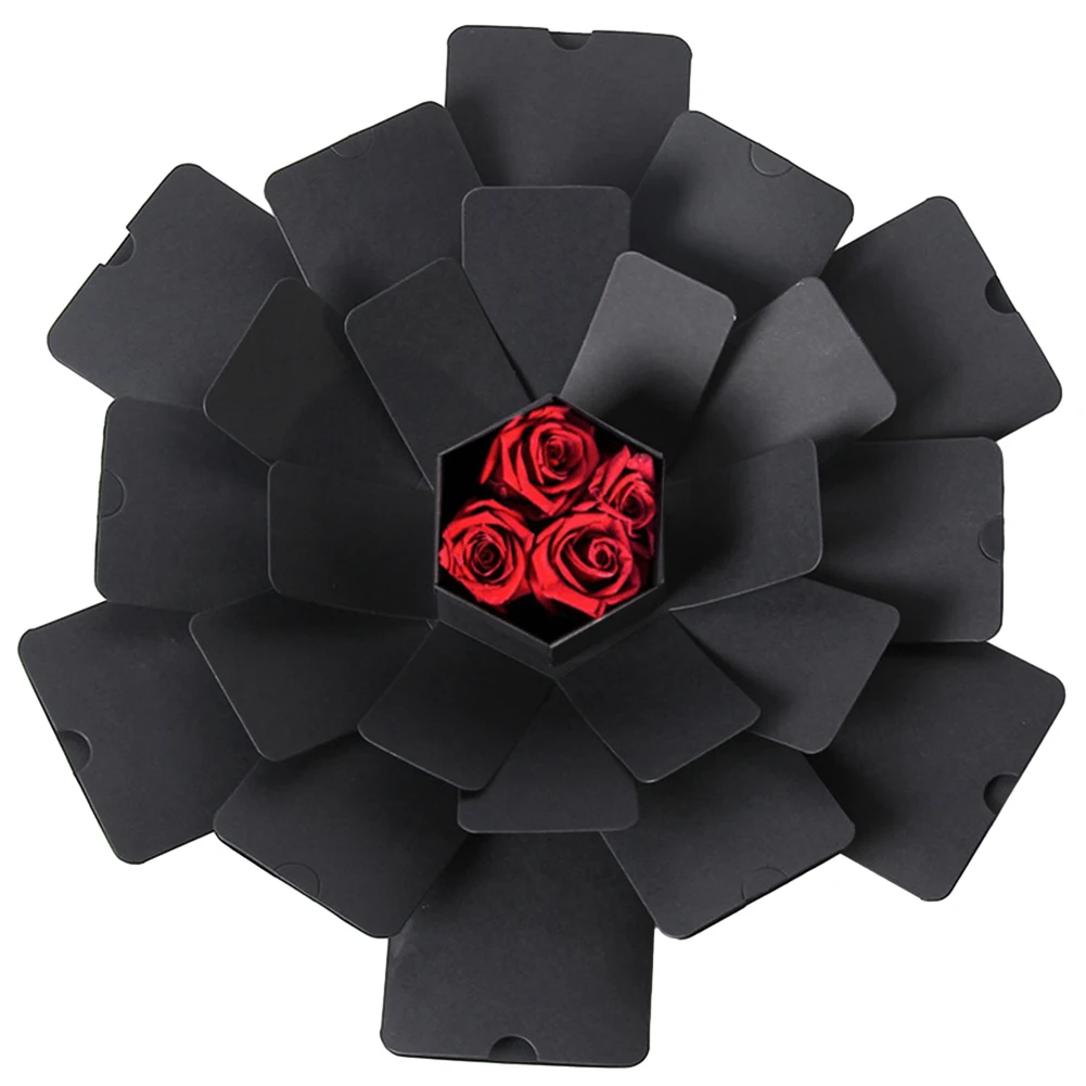 Explosive Surprise Box with Photo Album Handmade 6 Faces Explosion Gift Box Creative for Valentine Day Wedding Proposal