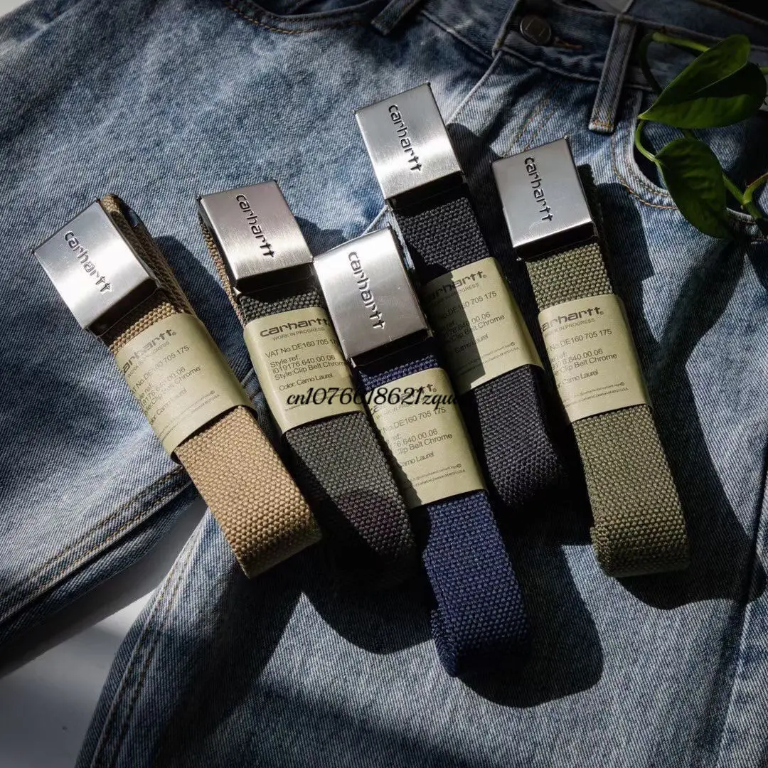Carhartt 다목적 밀리터리 벨트, 남녀 뜨게 작업복, 메탈 버클 캔버스 벨트, 커플, 신제품