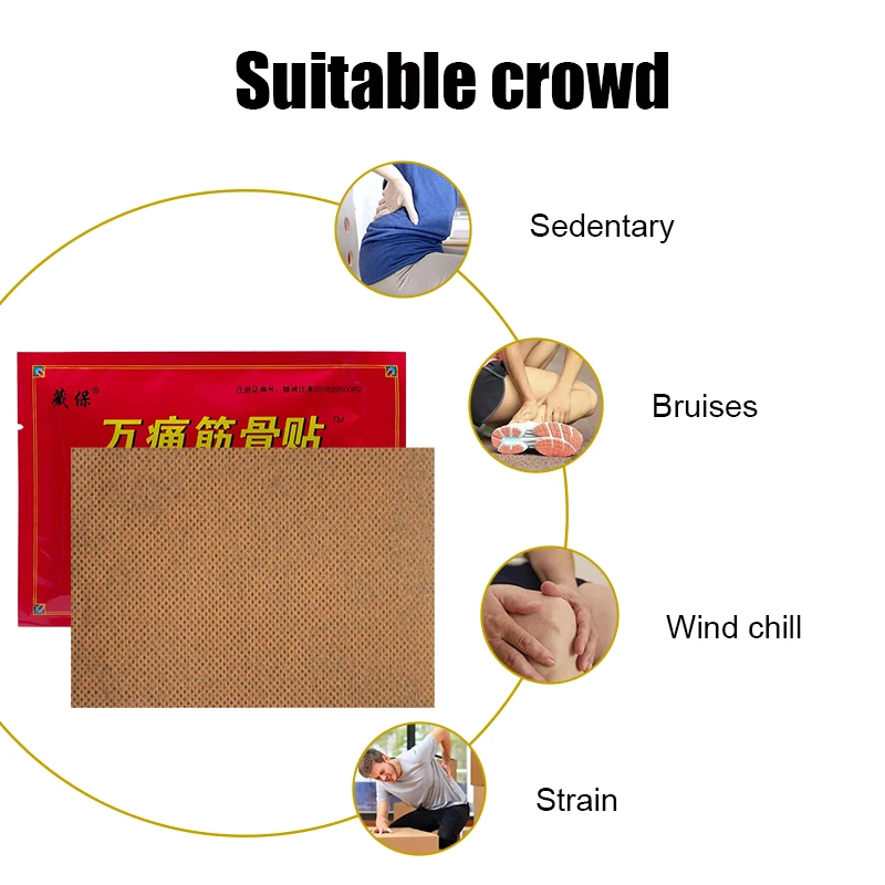 80pcs/10bags Chinese Medical Patch Treatment Muscle Back Neck Pain Arthralgia Rheumatoid Arthritis Pain Plaster pain relief plaster