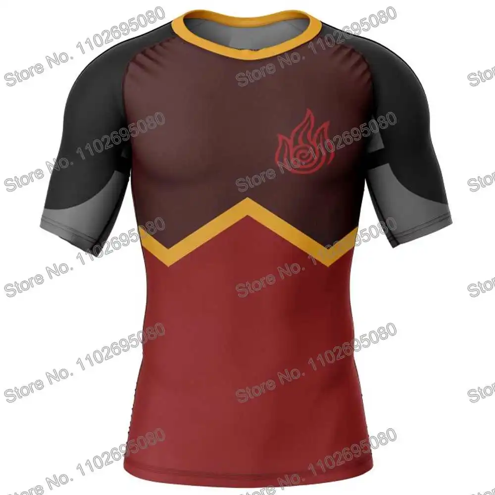 Airbenders Anime Surf Clothing BJJ MMA Men Rash Guard Short Sleeve Diving T-Shirt Swimwear Summer Beach Floatsuit Women GYM Tops