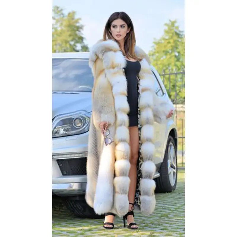 Hot Selling Women's Faux Fox Fur Coat Long Thick Comfortable Warm Hooded High Quality Faux Fur Coat
