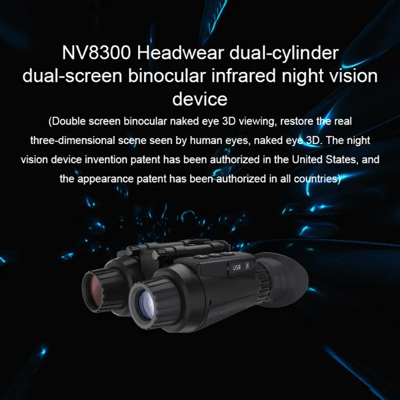 

NV8300 Night Vision Binoculars Goggles 8X Digital Zoom 4K UHD 36MP 3D Head Mount Infrared Night Vision Device Hunting Telescope