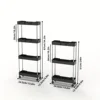 Bathroom Storage Rack With Wheelsr Rolling Utility Cart Bathroom Storage Organizer Multi-purpose Corner Shelf 3/4 Laye 5