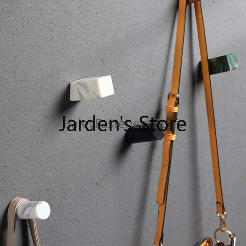 Luxury marble hook creative cylindrical coat hook Nordic style wall hanging bedroom wardrobe hanger 5