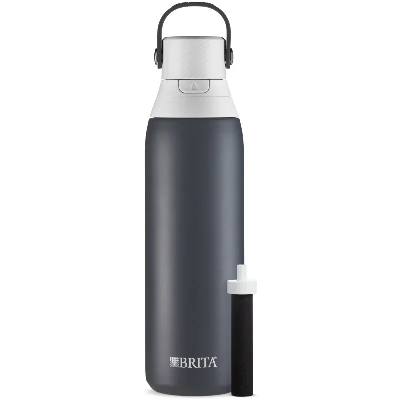 

Бутылка для воды из нержавеющей стали Brita premium с защитой от протечек и фильтром, углерод, 20 унций