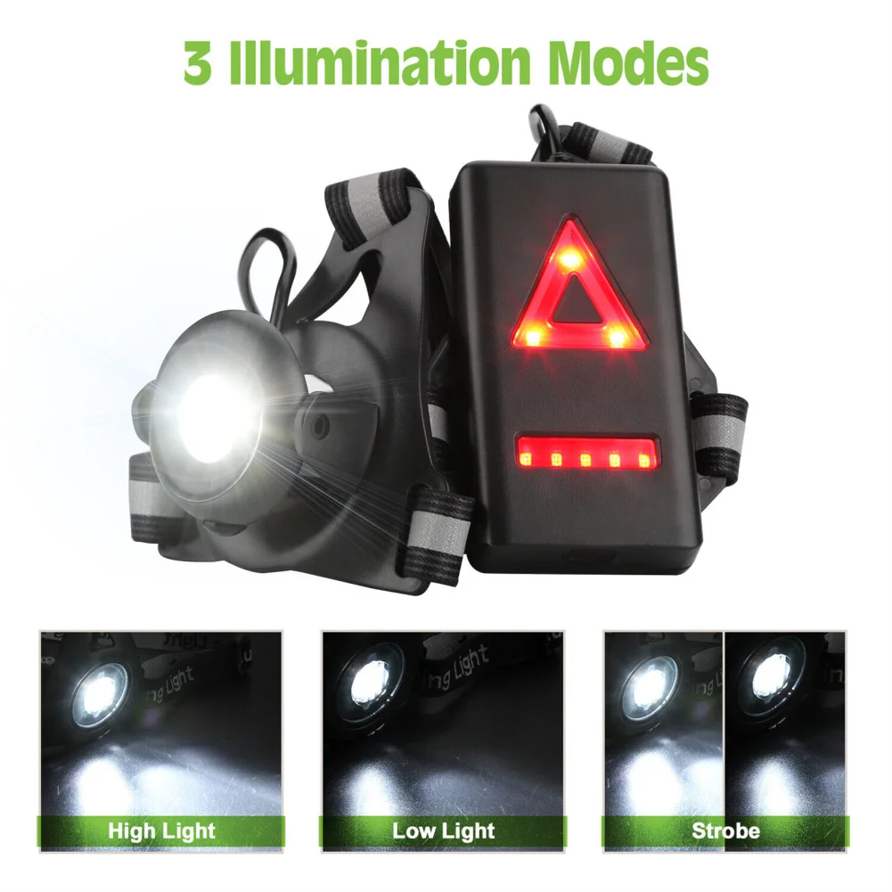 

LED Chest Lights USB Charging Night Running Lights Back Warning Light For Outdoor Camping Running Jogging Dropshipping
