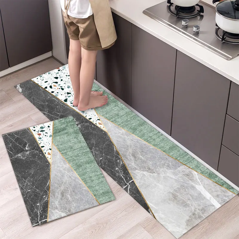 thumbnail image 1 of Alfombrilla de terciopelo de cristal para cocina, súper antideslizante, absorbente de aceite, alfombra de cocina, alfombra suave de dibujos animados, alfombra para puerta de baño, 1 of 5