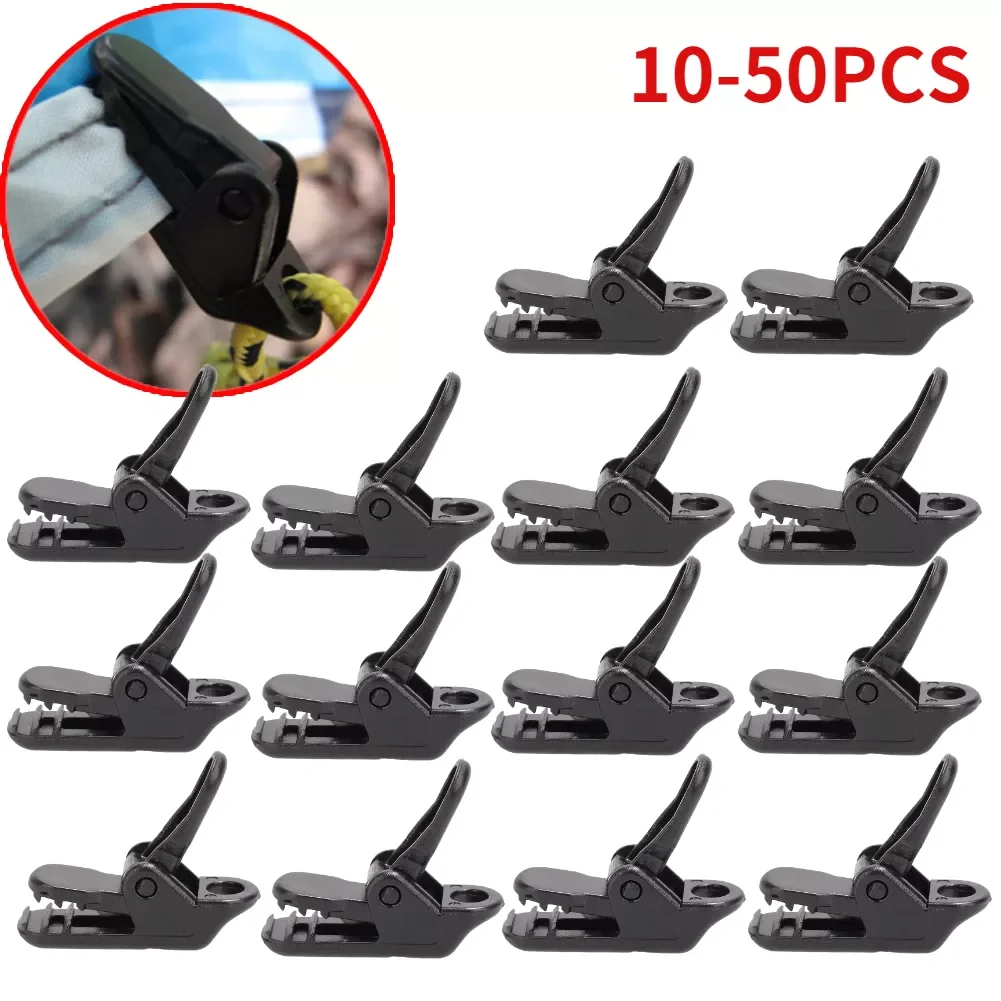 10-50pcs Tarpaulin Clip Tent Canopy Clip Buckle Outdoor Wind Rope Clamps Reusable Awning Mountaineering Camping Accessories tent clips camping tent accessories camping tent fasteners plastic clips camping rope buckle camping cord buckles