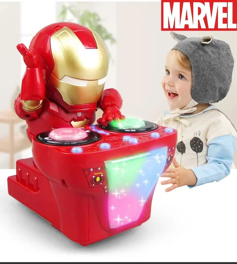 

Marvel Мстители Dj Железный человек флип-Маска Электрический танцующий робот Rock Стол Универсальная Игрушка Железный человек фигурка кавайные аниме детские игрушки