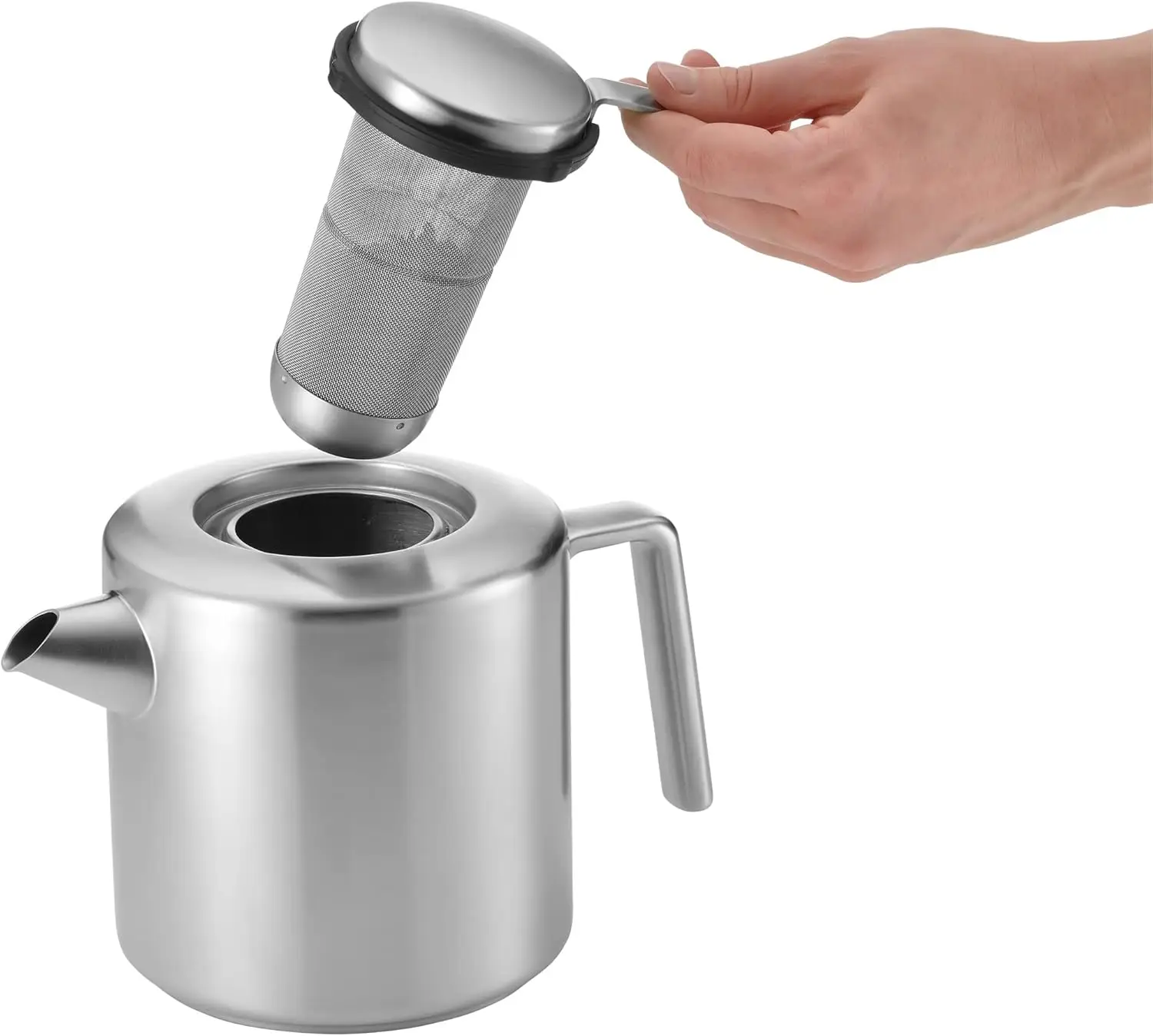Cult Teapot with Stoeven, Stainless Steel, Silver, 1.2 l