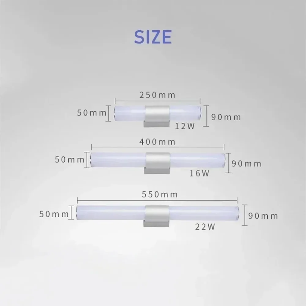 1/2 Pcs 12/16/22W Modern Minimalist Bathroom Mural Led Mirror Headlight LED Bathroom Cabinet Mirror Cabinet Lamp Wall Lamp