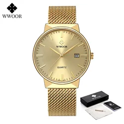 Luxury Gold Waterproof Men's Quartz Wristwatch - Sport & Business Elegance (Gold gold box)