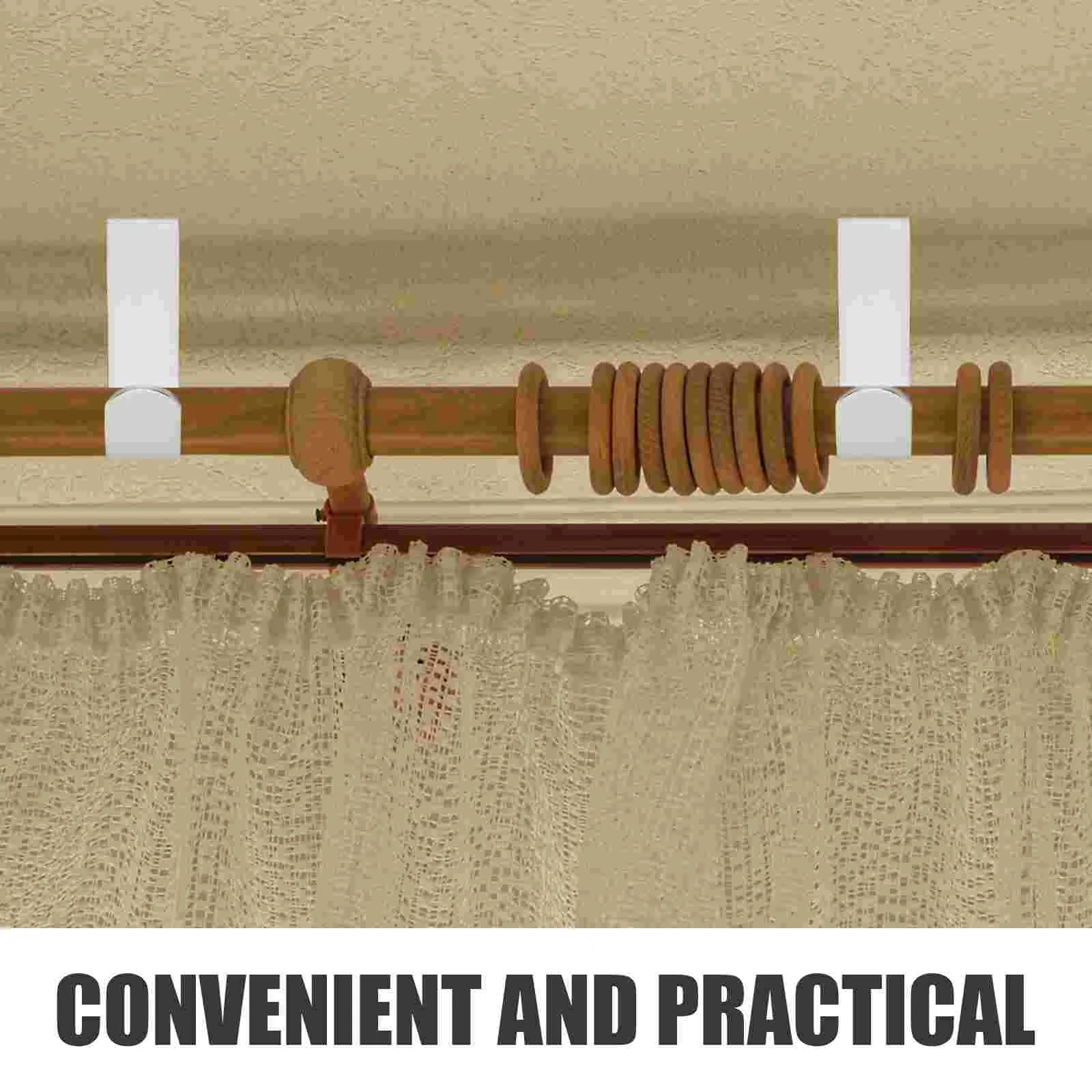 3 Pcs Curtain Rods Accessories Clothes Hanging Rack Window Hardware Holders White