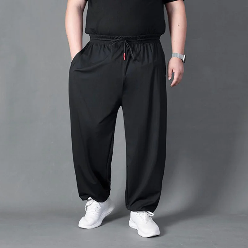 Sports Pants Men Summer Casual Sweatpants Thin Plus Size 11XL 12XL Loose Elasticity Stretch Breathable