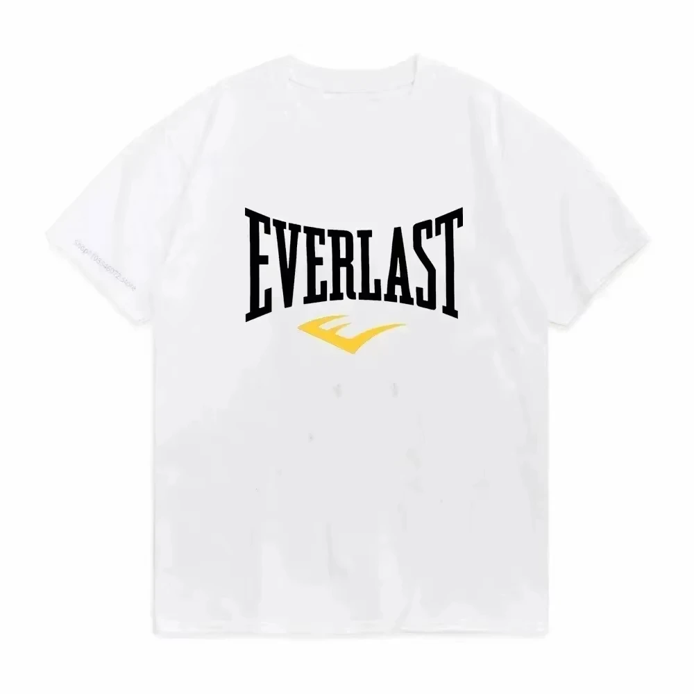 NEW EVERLAST Boxing T Shirt Men Women Summer Loose Casual Short Sleeve O Neck Cotton Fitness Sports Streetwear